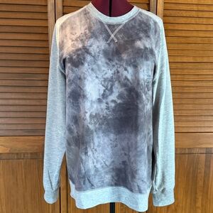 Retrofit unisex Gray Tie-Dye Raglan Crew Sweatshirt XL